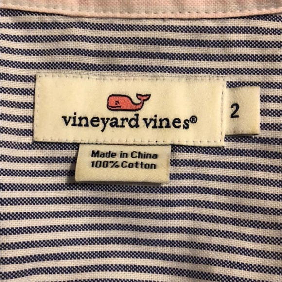 Vineyard Vines Oxford Striped Buffon Down - Picture 3 of 3
